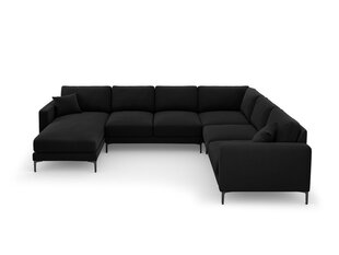Правый угловой диван Venus, 6 мест, черный цвет цена и информация | Угловые диваны | pigu.lt