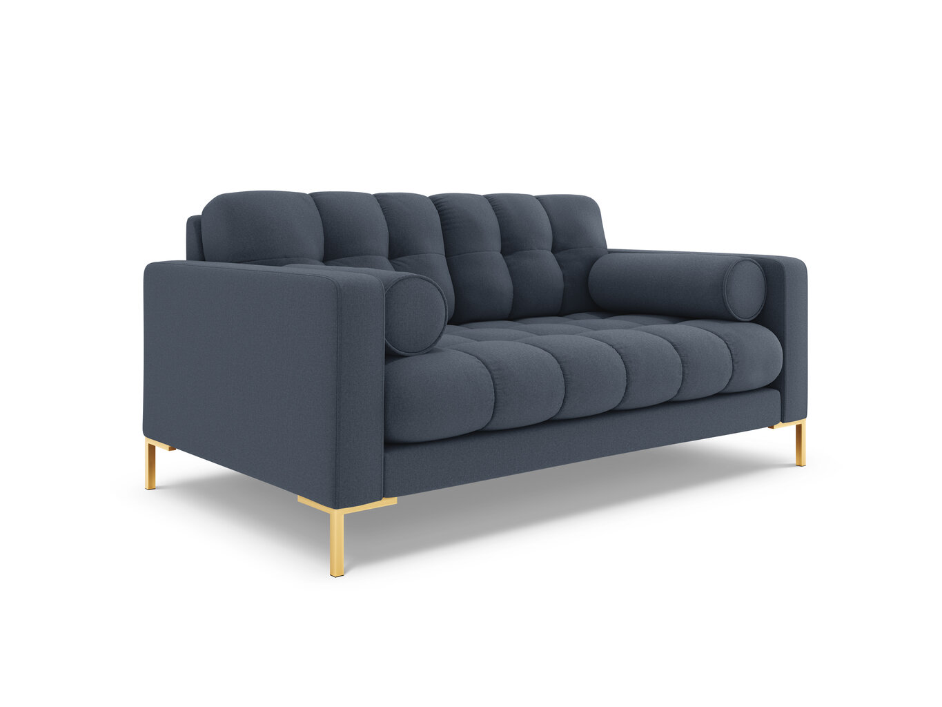 Sofa Cosmopolitan Design Bali 2S, tamsiai mėlyna/auksinės spalvos kaina ir informacija | Sofos | pigu.lt