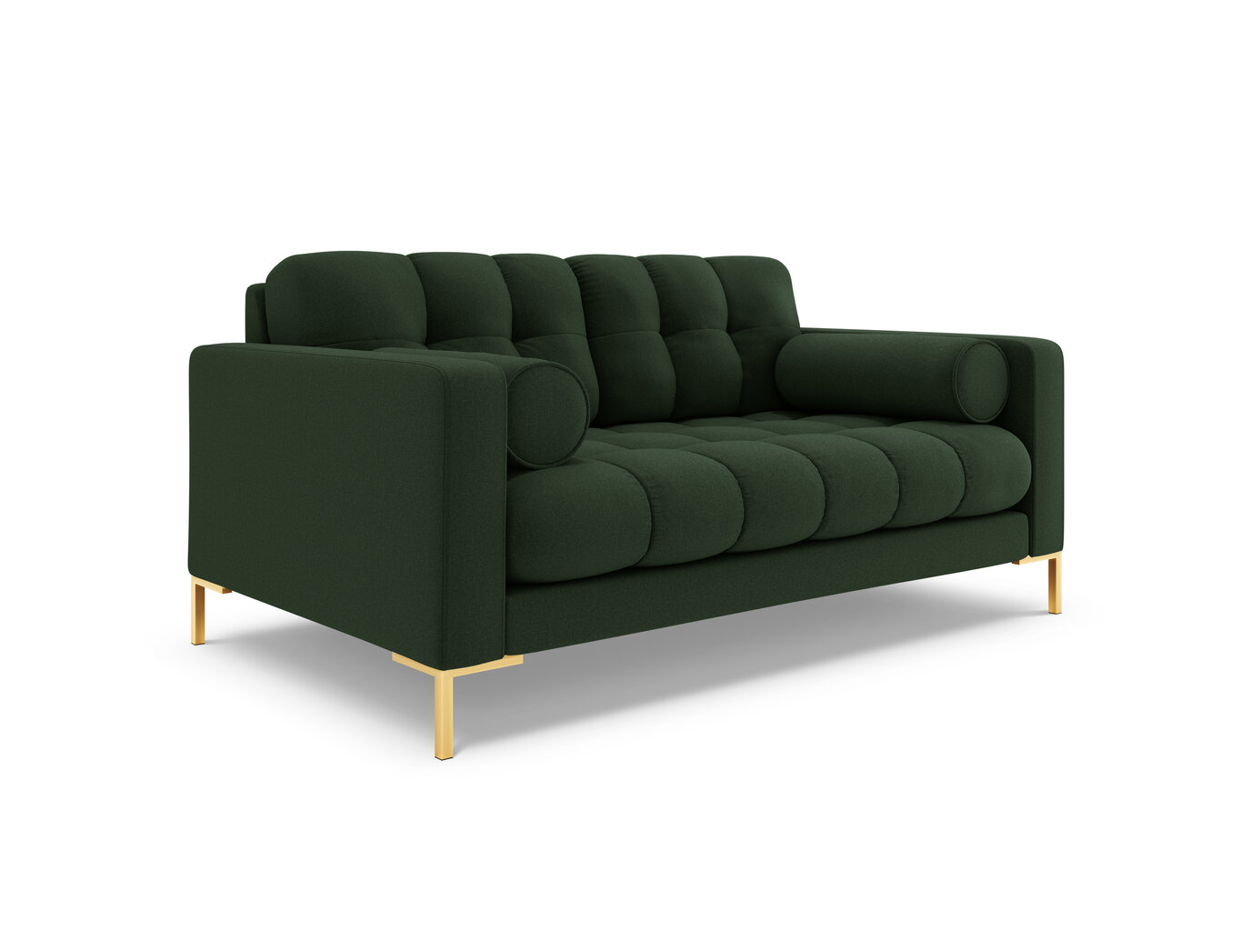 Sofa Cosmopolitan Design Bali 2S, tamsiai žalia/auksinės spalvos kaina ir informacija | Sofos | pigu.lt