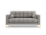 Sofa Cosmopolitan Design Bali 2S, šviesiai pilka/auksinės spalvos