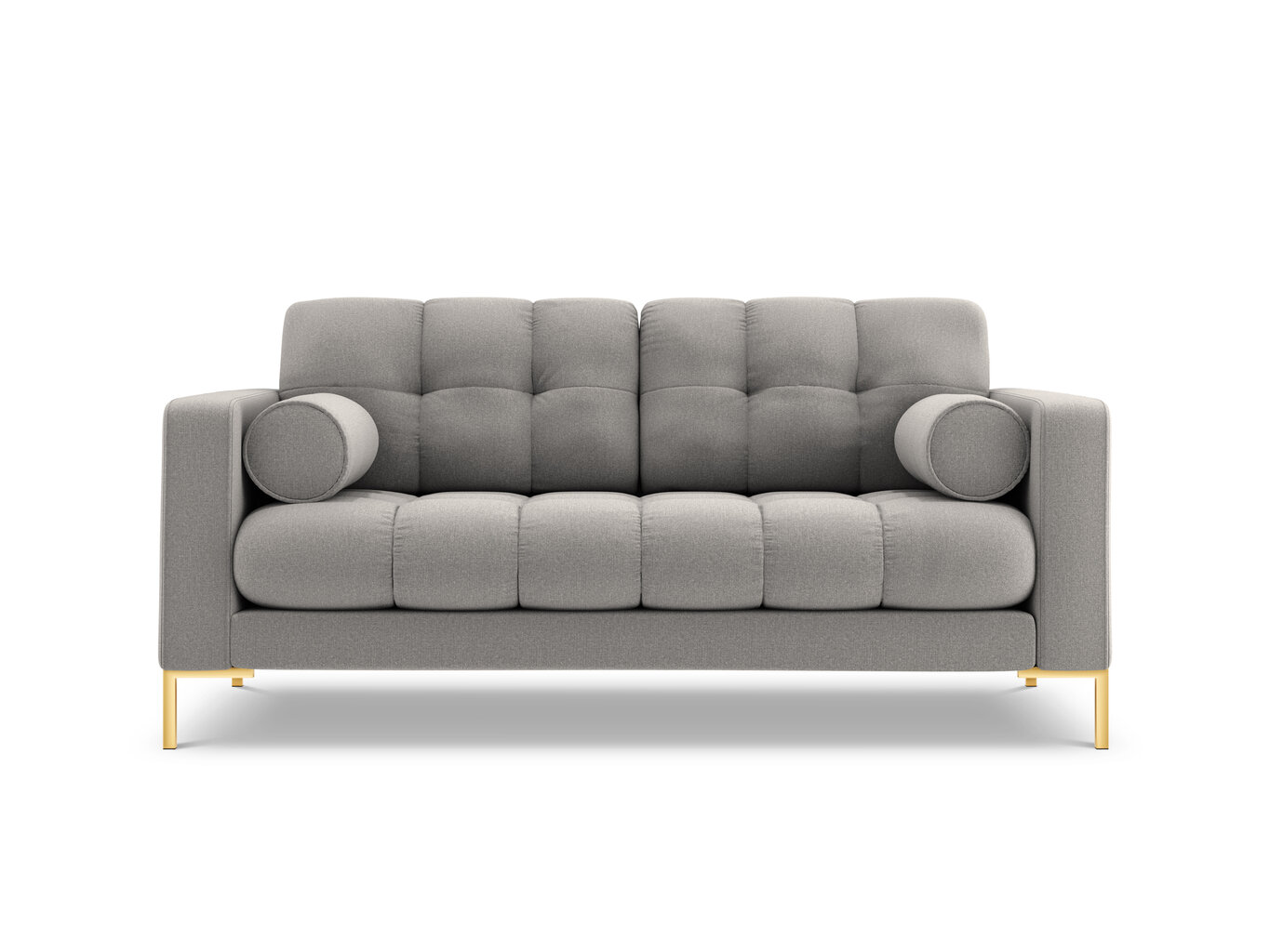 Sofa Cosmopolitan Design Bali 2S, šviesiai pilka/auksinės spalvos kaina ir informacija | Sofos | pigu.lt