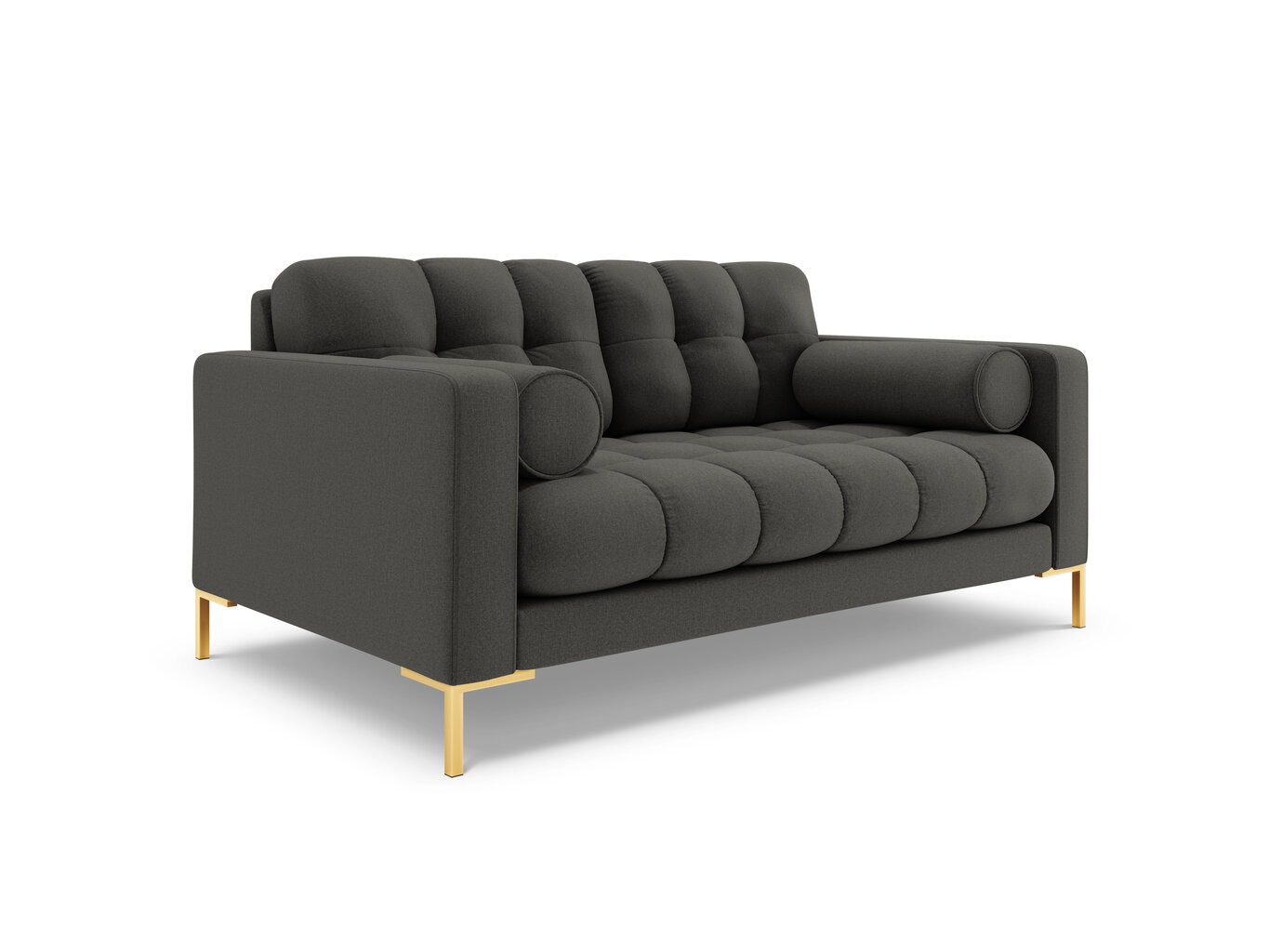 Sofa Cosmopolitan Design Bali 2S, tamsiai pilka/auksinės spalvos kaina ir informacija | Sofos | pigu.lt