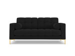 Sofa Cosmopolitan Design Bali 2S, juoda/auksinės spalvos