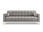 Sofa Cosmopolitan Design Bali 4S, šviesiai pilka/auksinės spalvos