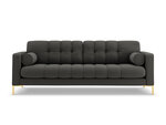Sofa Cosmopolitan Design Bali 4S, tamsiai pilka/auksinės spalvos