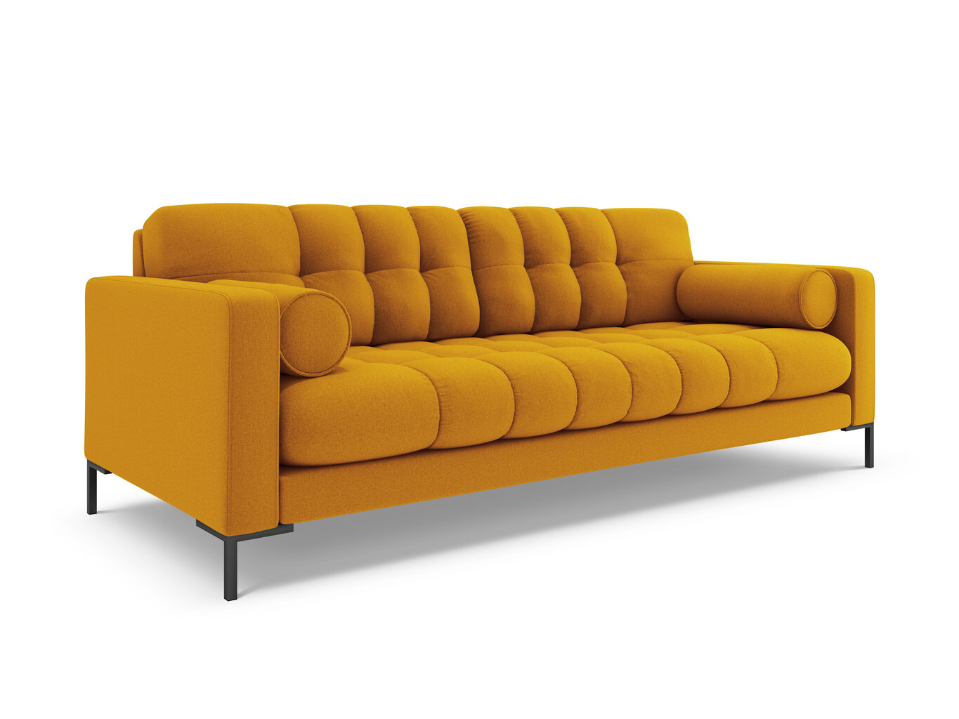 Sofa Cosmopolitan Design Bali 4S, geltona/juoda kaina ir informacija | Sofos | pigu.lt