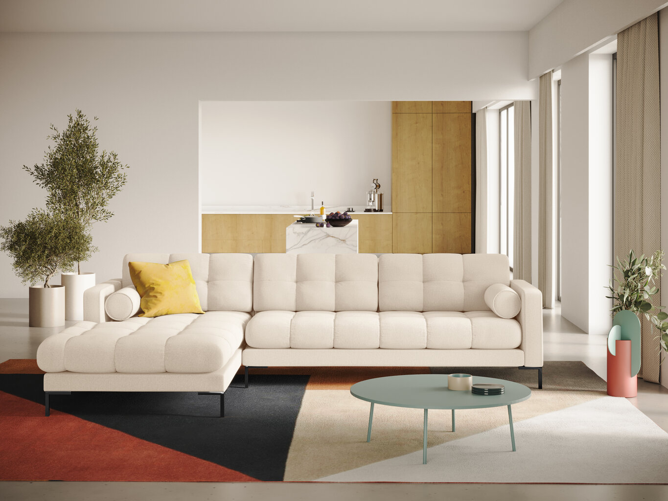 Penkiavietė kampinė sofa Cosmopolitan design Bali, smėlio spalvos kaina ir informacija | Sofos | pigu.lt
