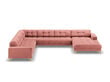 Minkštas kampas Cosmopolitan Design Bali 7S-VU, rožinis/auksinės spalvos kaina ir informacija | Minkšti kampai | pigu.lt