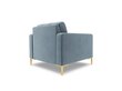 Fotelis Cosmopolitan Design Bali 1S-V, šviesiai mėlynas/auksinės spalvos цена и информация | Svetainės foteliai | pigu.lt
