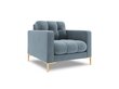 Fotelis Cosmopolitan Design Bali 1S-V, šviesiai mėlynas/auksinės spalvos цена и информация | Svetainės foteliai | pigu.lt