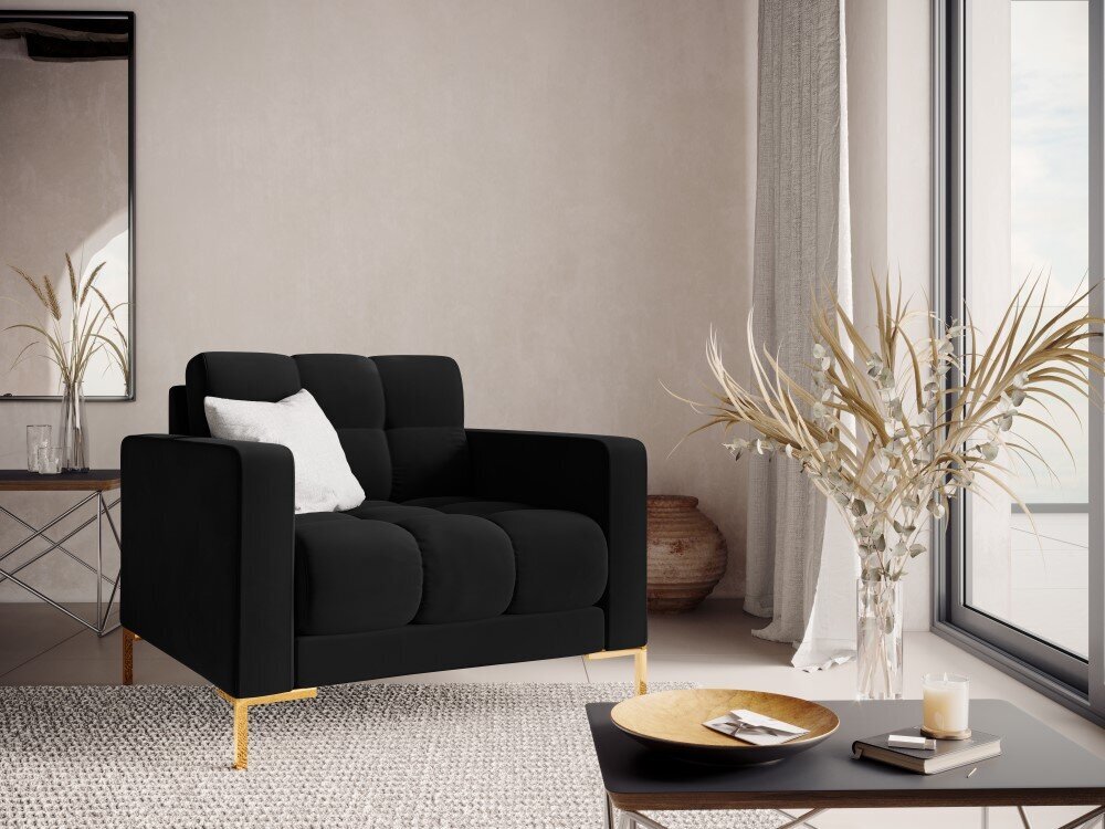 Fotelis Cosmopolitan Design Bali 1S-V, juodas/auksinės spalvos kaina ir informacija | Svetainės foteliai | pigu.lt
