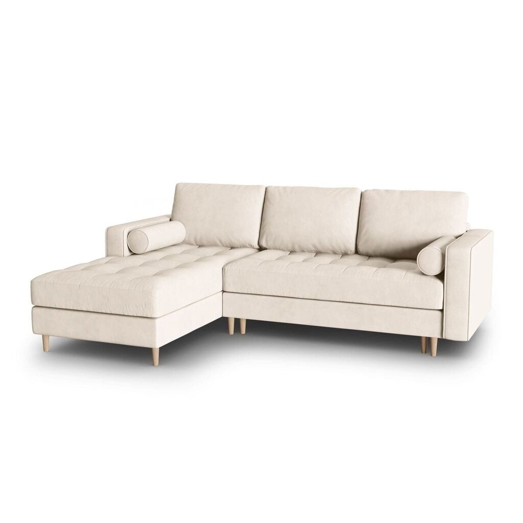 Kairinė kampinė sofa Velvet Gobi, 240x175x96 cm, smėlio kaina ir informacija | Minkšti kampai | pigu.lt