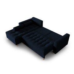 Kairinė kampinė sofa Velvet Gobi, 240x175x96 cm, tamsiai mėlyna kaina ir informacija | Minkšti kampai | pigu.lt