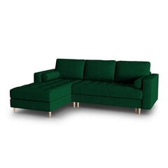 Kairinė kampinė sofa Velvet Gobi, 240x175x96 cm, žalia kaina ir informacija | Minkšti kampai | pigu.lt