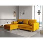 Kairinė kampinė sofa Velvet Gobi, 240x175x96 cm, geltona kaina ir informacija | Minkšti kampai | pigu.lt