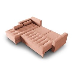 Kairinė kampinė sofa Velvet Gobi, 240x175x96 cm, rožinė kaina ir informacija | Minkšti kampai | pigu.lt