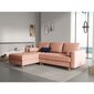 Kairinė kampinė sofa Velvet Gobi, 240x175x96 cm, rožinė kaina ir informacija | Minkšti kampai | pigu.lt
