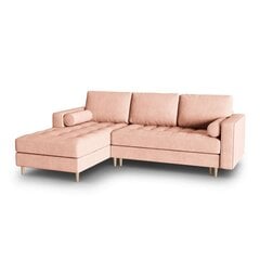Левосторонний угловой диван Velvet Gobi, 240x175x96 см, розовый цена и информация | Угловые диваны | pigu.lt