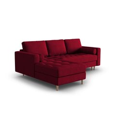 Kairinė kampinė sofa Velvet Gobi, 240x175x96 cm, raudona kaina ir informacija | Minkšti kampai | pigu.lt