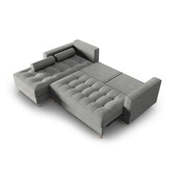 Kairinė kampinė sofa Velvet Gobi, 240x175x96 cm, pilka kaina ir informacija | Minkšti kampai | pigu.lt