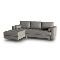 Kairinė kampinė sofa Velvet Gobi, 240x175x96 cm, tamsiai pilka kaina ir informacija | Minkšti kampai | pigu.lt