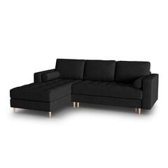 Kairinė kampinė sofa Velvet Gobi, 240x175x96 cm, juoda kaina ir informacija | Minkšti kampai | pigu.lt