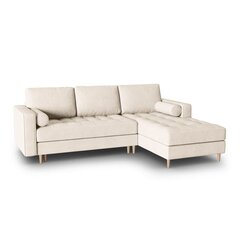 Dešininė kampinė sofa Velvet Gobi, 240x175x96 cm, smėlio kaina ir informacija | Minkšti kampai | pigu.lt