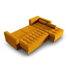 Dešininė kampinė sofa Velvet Gobi, 240x175x96 cm, geltona kaina ir informacija | Minkšti kampai | pigu.lt