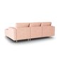 Dešininė kampinė sofa Velvet Gobi, 240x175x96 cm, rožinė kaina ir informacija | Minkšti kampai | pigu.lt