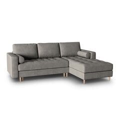 Dešininė kampinė sofa Velvet Gobi, 240x175x96 cm, tamsiai pilka kaina ir informacija | Minkšti kampai | pigu.lt