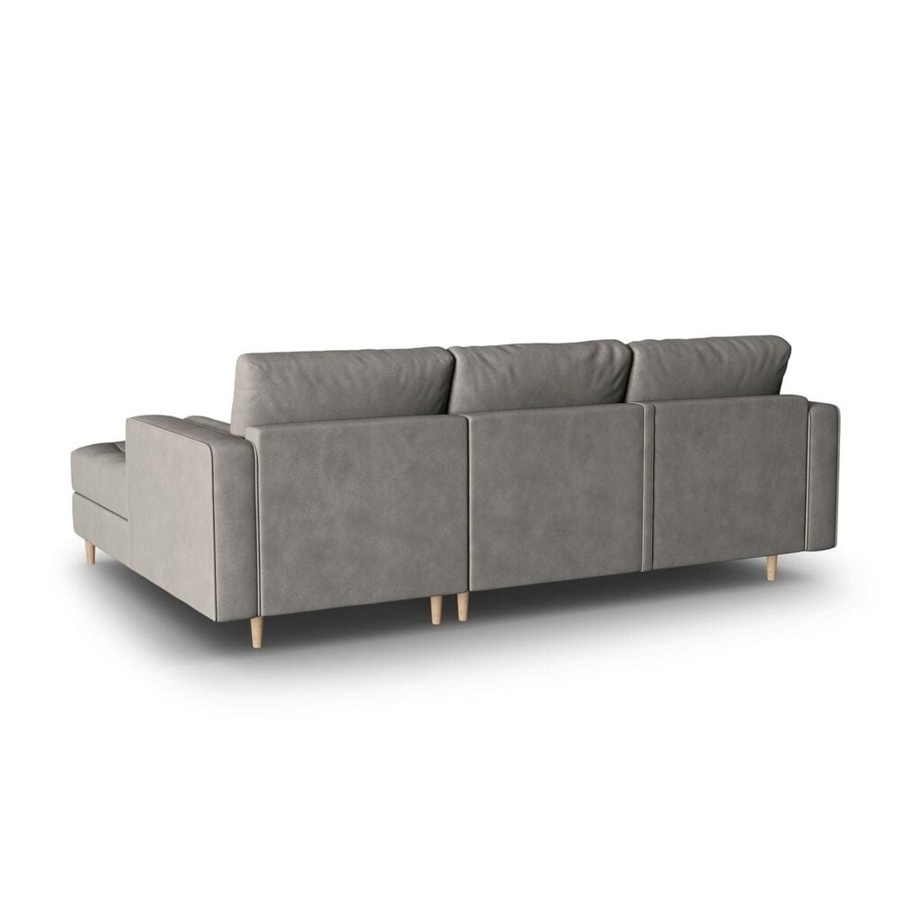 Dešininė kampinė sofa Velvet Gobi, 240x175x96 cm, tamsiai pilka kaina ir informacija | Minkšti kampai | pigu.lt