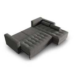 Dešininė kampinė sofa Velvet Gobi, 240x175x96 cm, tamsiai pilka kaina ir informacija | Minkšti kampai | pigu.lt