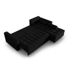 Правосторонний угловой диван Velvet Gobi, 240x175x96 см, черный цена и информация | Угловые диваны | pigu.lt