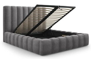 Кровать с ящиком для постельного белья Kelp, 230x185x125 см, серый цвет цена и информация | Кровати | pigu.lt