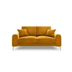 Dvivietė sofa Velvet Larnite, 172x102x90 cm, geltonos spalvos kaina ir informacija | Sofos | pigu.lt