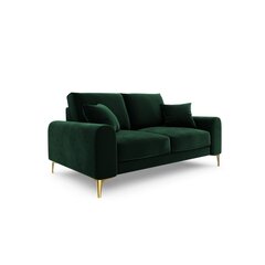 Dvivietė sofa Velvet Larnite, 172x102x90 cm, tamsiai žalios spalvos kaina ir informacija | Sofos | pigu.lt