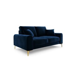 Dvivietė sofa Velvet Larnite, 172x102x90 cm, tamsiai mėlynos spalvos kaina ir informacija | Sofos | pigu.lt