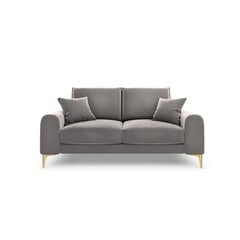 Dvivietė sofa Velvet Larnite, 172x102x90 cm, šviesiai pilkos spalvos kaina ir informacija | Sofos | pigu.lt