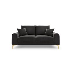 Dvivietė sofa Velvet Larnite, 172x102x90 cm, tamsiai pilkos spalvos kaina ir informacija | Sofos | pigu.lt