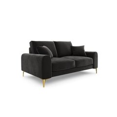 Dvivietė sofa Velvet Larnite, 172x102x90 cm, tamsiai pilkos spalvos kaina ir informacija | Sofos | pigu.lt