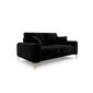 Dvivietė sofa Velvet Larnite, 172x102x90 cm, juoda kaina ir informacija | Sofos | pigu.lt