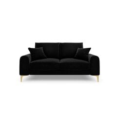 Dvivietė sofa Velvet Larnite, 172x102x90 cm, juoda kaina ir informacija | Sofos | pigu.lt