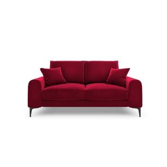 Dvivietė sofa Velvet Larnite, 172x102x90 cm, raudonos spalvos kaina ir informacija | Sofos | pigu.lt