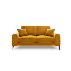 Dvivietė sofa Velvet Larnite, 172x102x90 cm, geltona kaina ir informacija | Sofos | pigu.lt