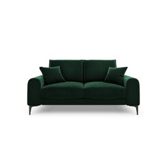 Dvivietė sofa Velvet Larnite, 172x102x90 cm, tamsiai žalia kaina ir informacija | Sofos | pigu.lt