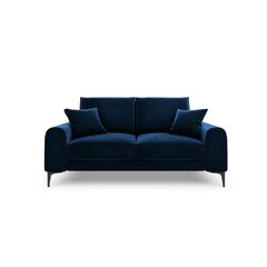 Dvivietė sofa Velvet Larnite, 172x102x90 cm, tamsiai mėlyna kaina ir informacija | Sofos | pigu.lt