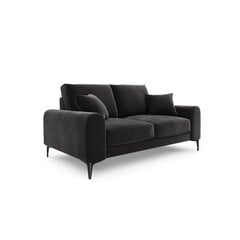 Dvivietė sofa Velvet Larnite, 172x102x90 cm, tamsiai pilka kaina ir informacija | Sofos | pigu.lt