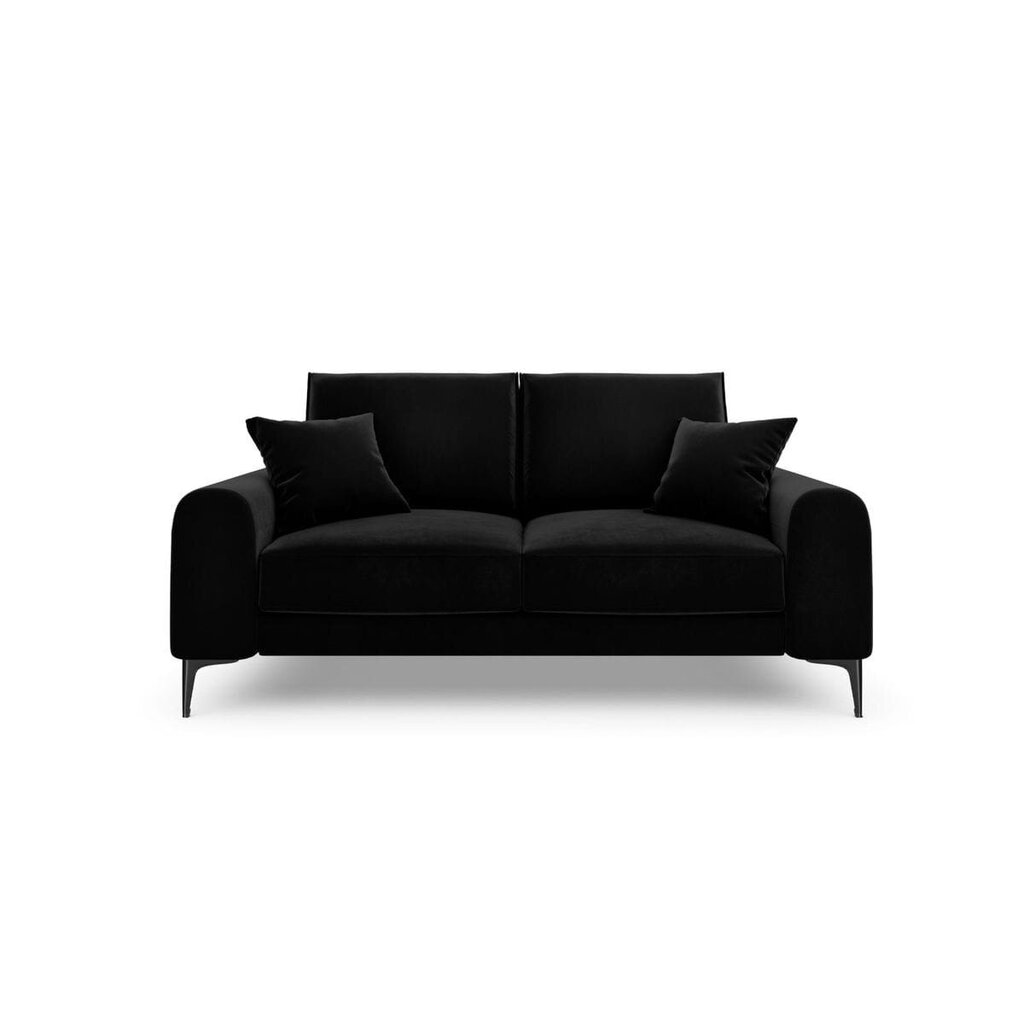 Dvivietė sofa Velvet Larnite, 172x102x90 cm, juodos spalvos цена и информация | Sofos | pigu.lt