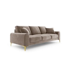 Trivietė sofa Velvet Larnite, 222x102x90 cm, ruda kaina ir informacija | Sofos | pigu.lt