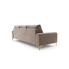 Trivietė sofa Velvet Larnite, 222x102x90 cm, ruda kaina ir informacija | Sofos | pigu.lt